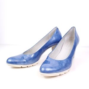 Dorking by Fluchos Blue Block Heel Pumps